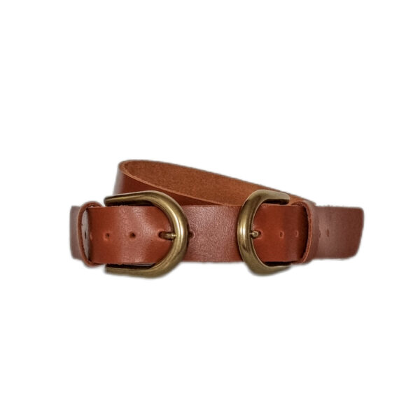 Double Buckle Leather Belt