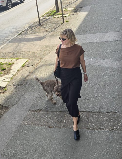 Skirt Indija made of viscose and linen