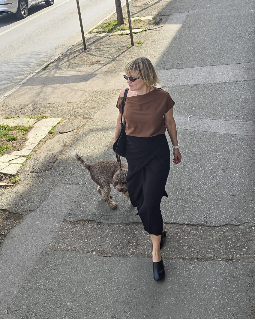 Skirt Indija made of viscose and linen