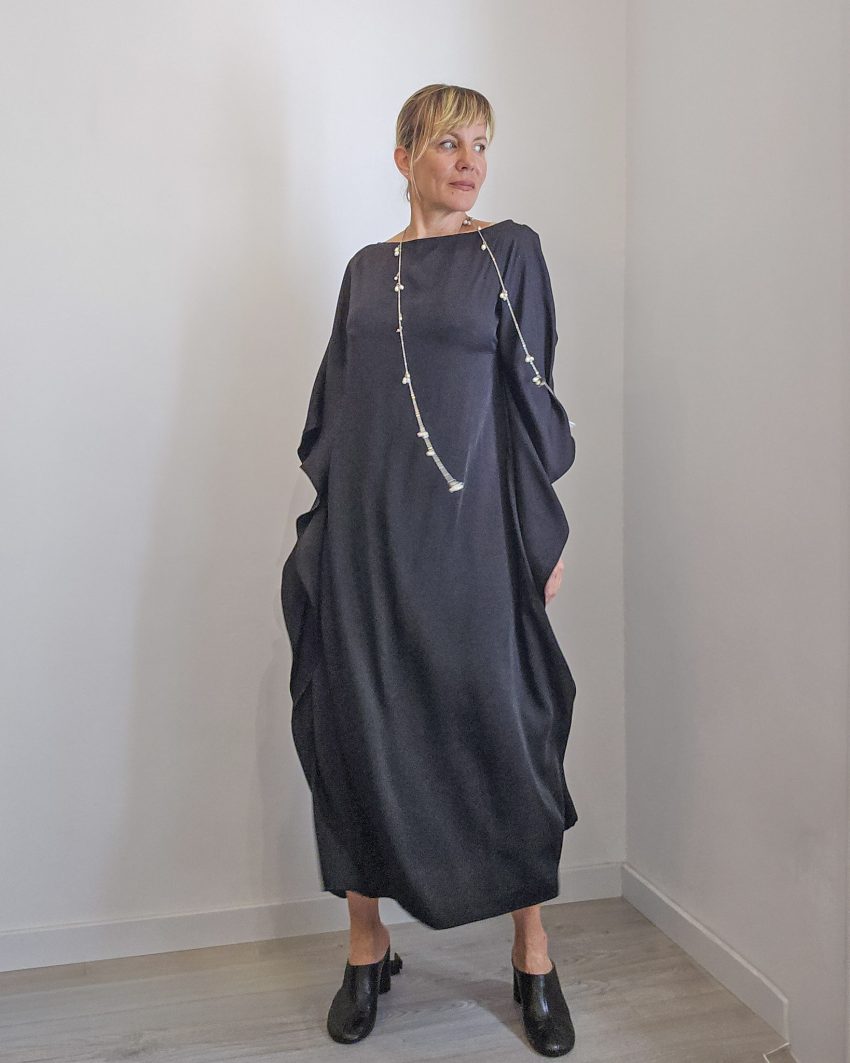 black kaftan dress