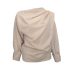 drapped beige shirt